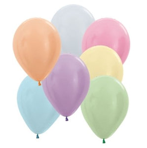 Satin Pearl Assorted Colours Latex Balloons - 25 Pack