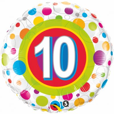 45cm Foil Balloon - 10TH BIRTHDAY