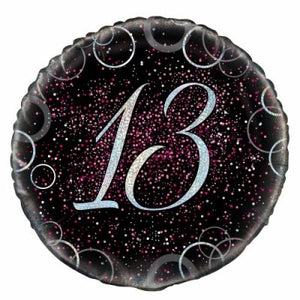 45cm Foil Balloon - 13th BIRTHDAY PINK