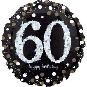 45cm Foil Balloon - 60th BIRTHDAY GOLD