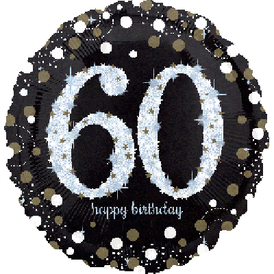 45cm Foil Balloon - 60th BIRTHDAY GOLD