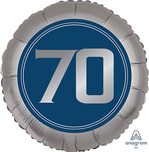 45cm Foil Balloon - 70TH BIRTHDAY - BLUE