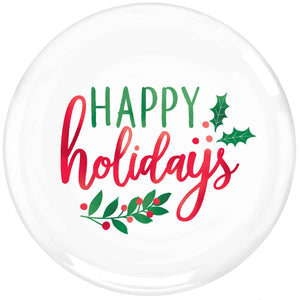 CHRISTMAS HAPPY HOLIDAYS LUNCHEON PLATES