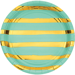 TOC MINT & GOLD - PAPER Plate 22cm