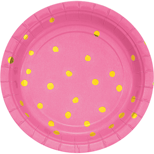 CANDY PINK & GOLD - PAPER Plate 17cm