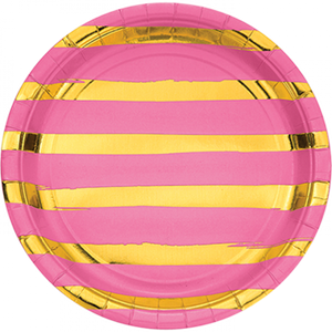 CANDY PINK & GOLD - PAPER Plate 22cm