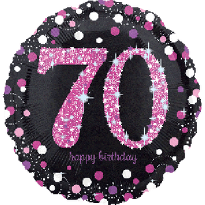 45cm Foil Balloon - 70TH BIRTHDAY PINK