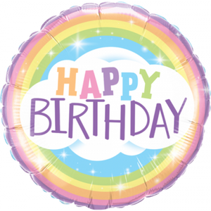 45cm Foil Balloon - Happy Birthday RAINBOW CLOUD