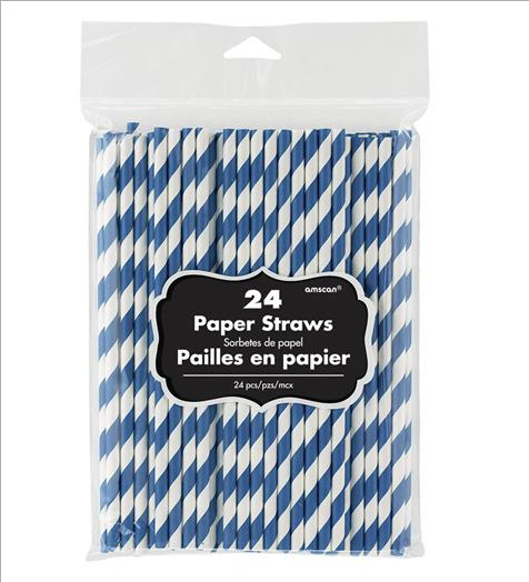 royal blue - Chevron Paper Straws