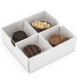 CHOCOLATE BOXES WITH CLEAR LID - WHITE (25PK)