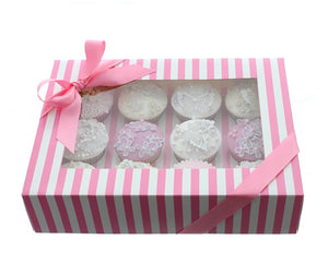 CUPCAKE BOXES - PINK & WHITE STRIPED (HOLDS 12)