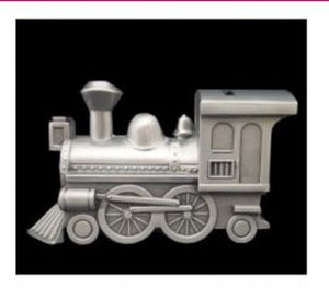 PEWTER MONEY BOX - SILVER TRAIN