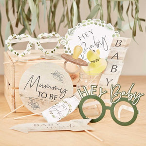 PHOTO BOOTH PROPS (GREEN) - BABY SHOWER