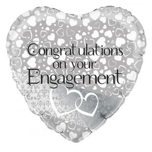 45cm Foil Balloon - "Congratulations on Your Engagement"